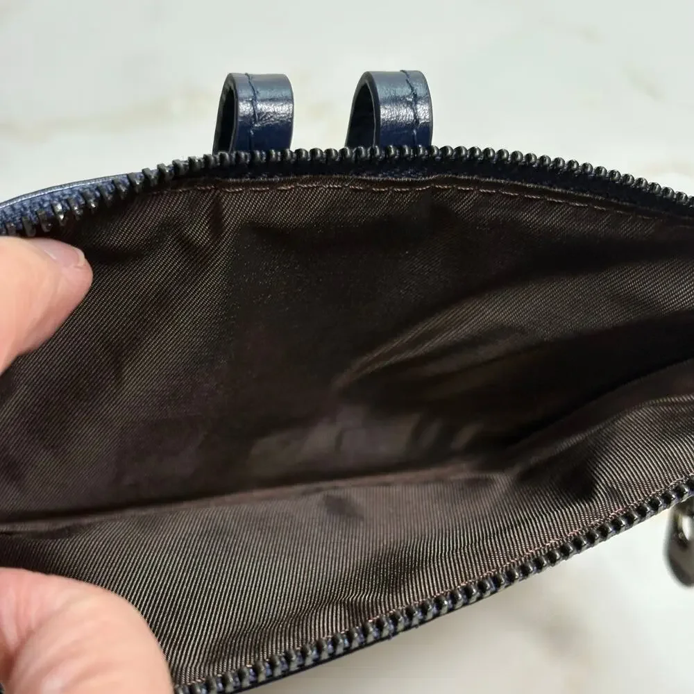 Roulens Blue Leather Wallet Snap Closure Zip‎ Pockets ID Card Holder 7